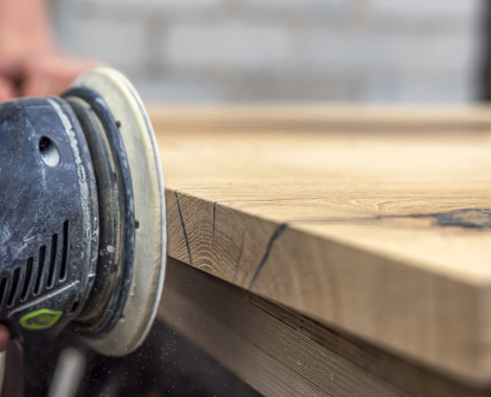 Sanding a tabletop