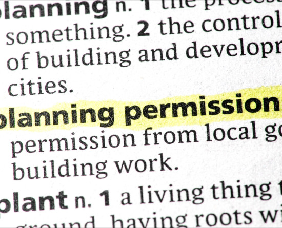 close up photo of the words planning permission